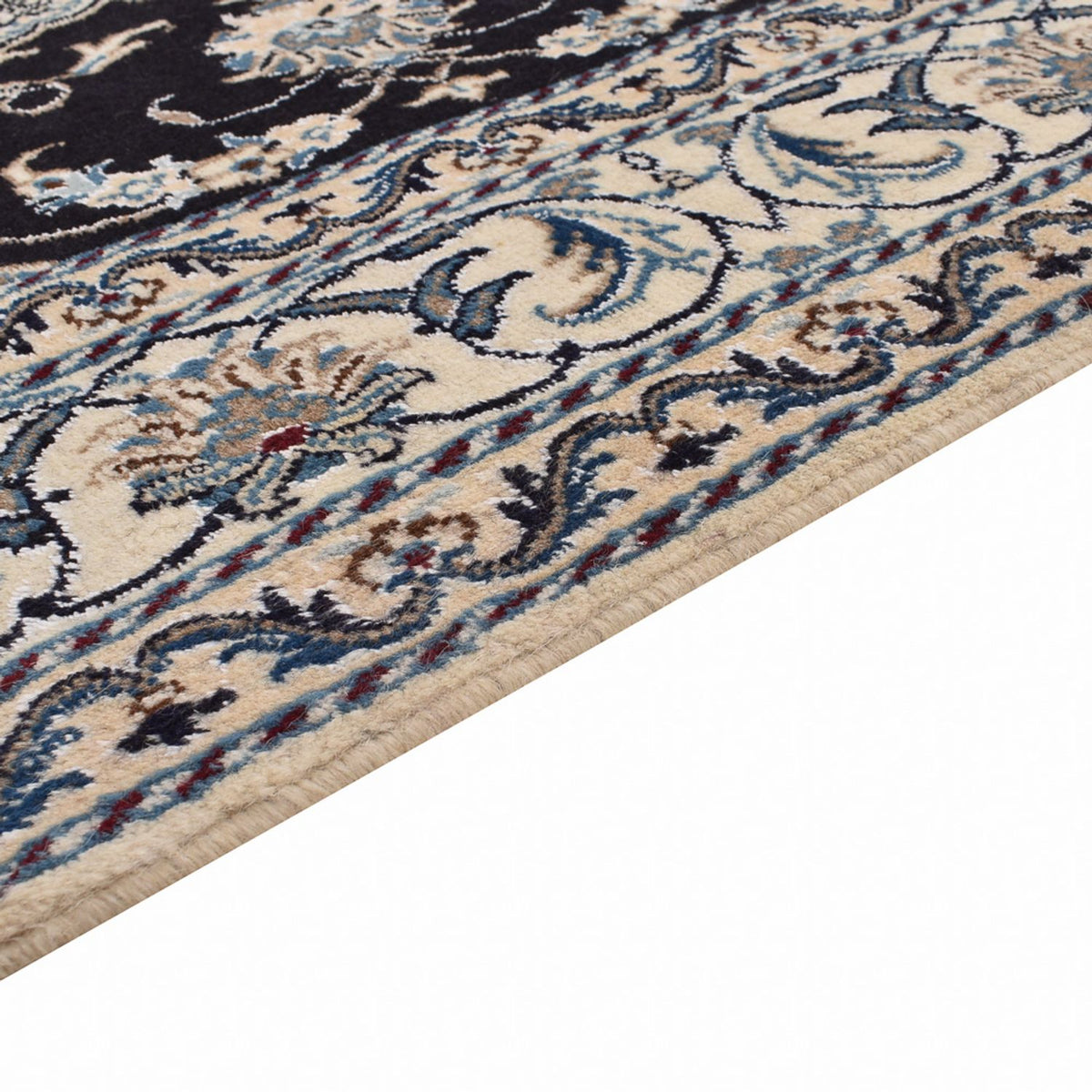 Tapis persan - Nain - 210 x 149 cm - bleu foncé