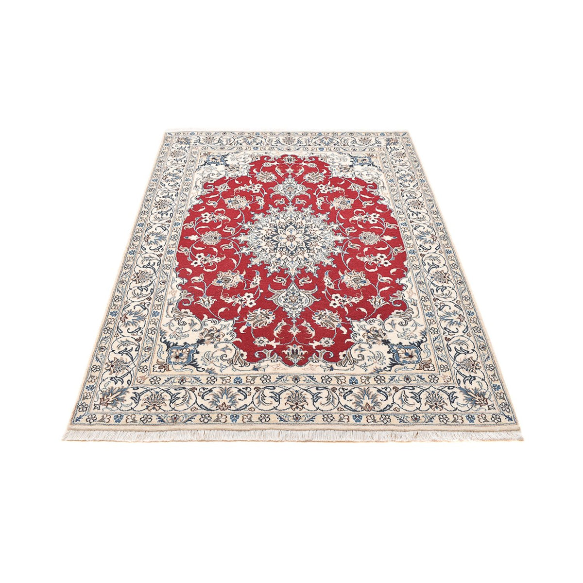 Tapis persan - Nain - 197 x 150 cm - rouge