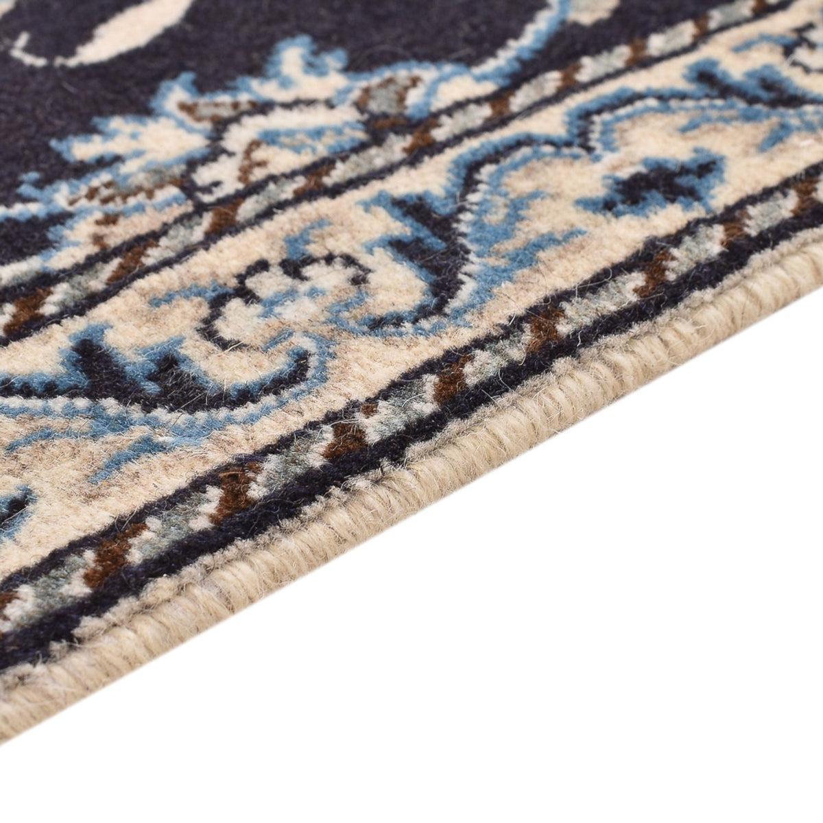 Tapis persan - Nain - 141 x 90 cm - bleu foncé