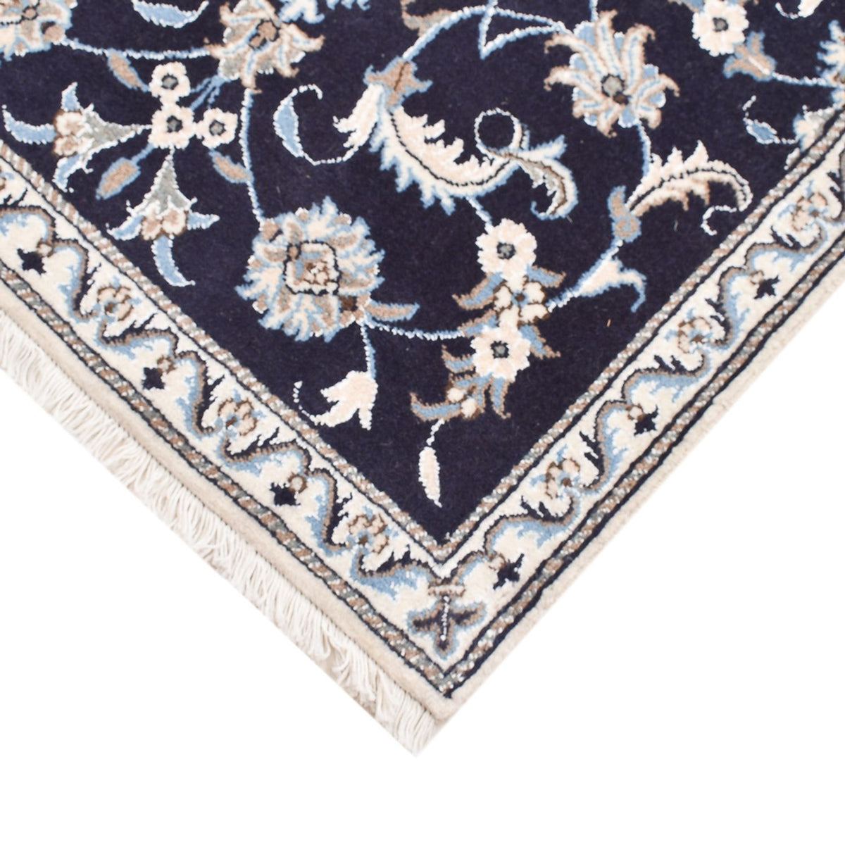 Tapis persan - Nain - 140 x 89 cm - bleu foncé