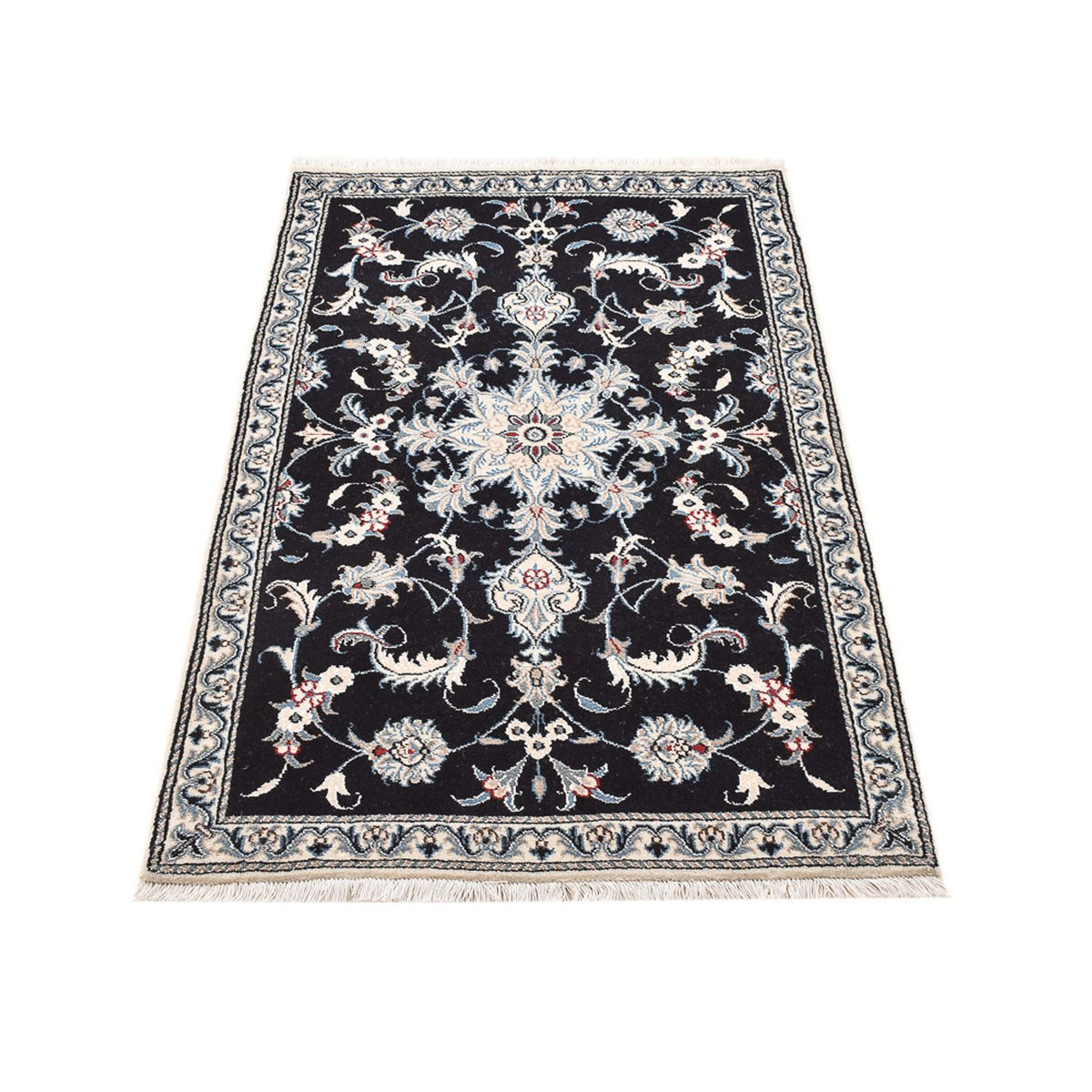 Tapis persan - Nain - 142 x 87 cm - bleu foncé