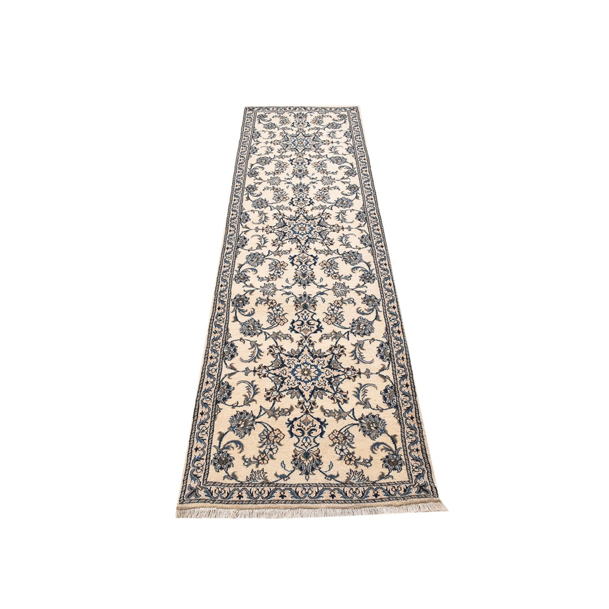 Tapis de couloir Tapis persan - Nain - 295 x 77 cm - blanc