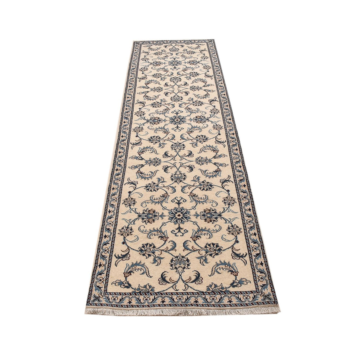 Tapis de couloir Tapis persan - Nain - 288 x 78 cm - beige