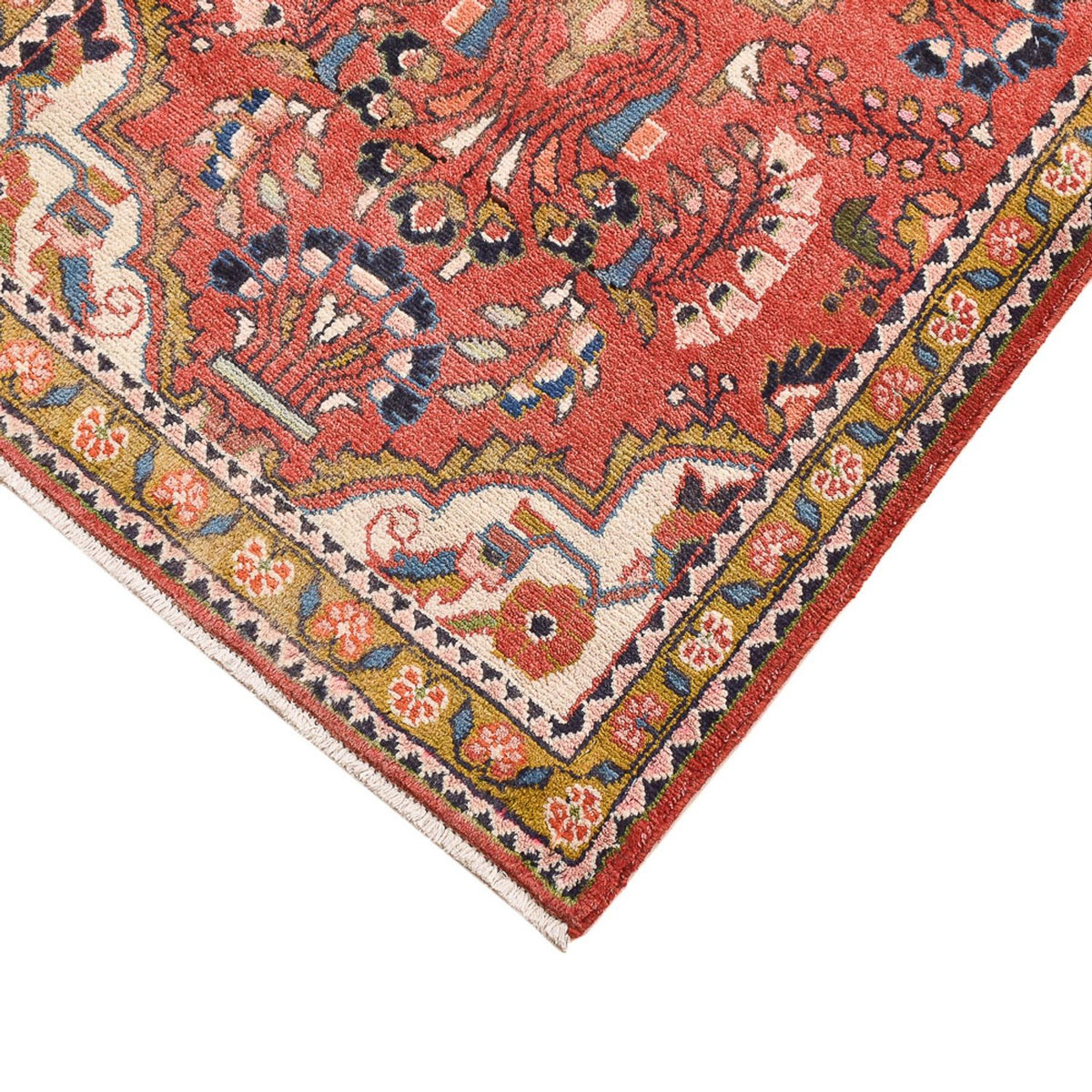 Tapis persan - Nomadic - 132 x 75 cm - rouge clair