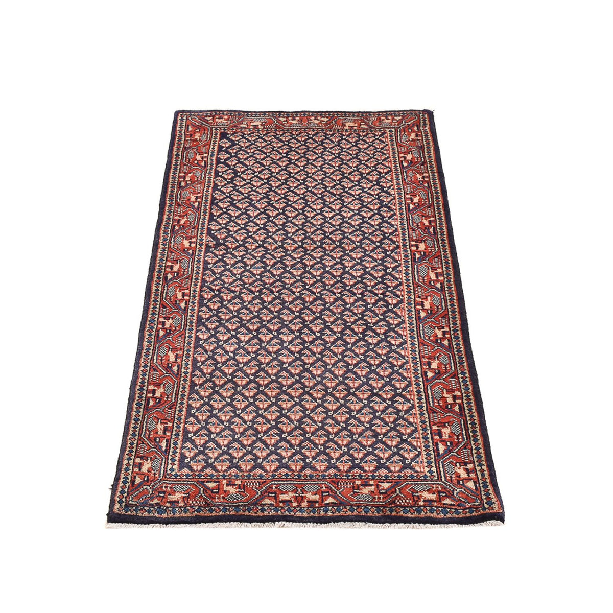 Tapis persan - Mir - 129 x 63 cm - rouge foncé