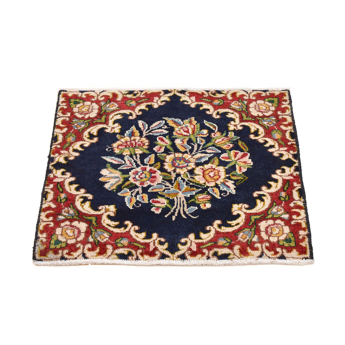 Tapis persan - Nomadic carré  - 50 x 48 cm - bleu foncé