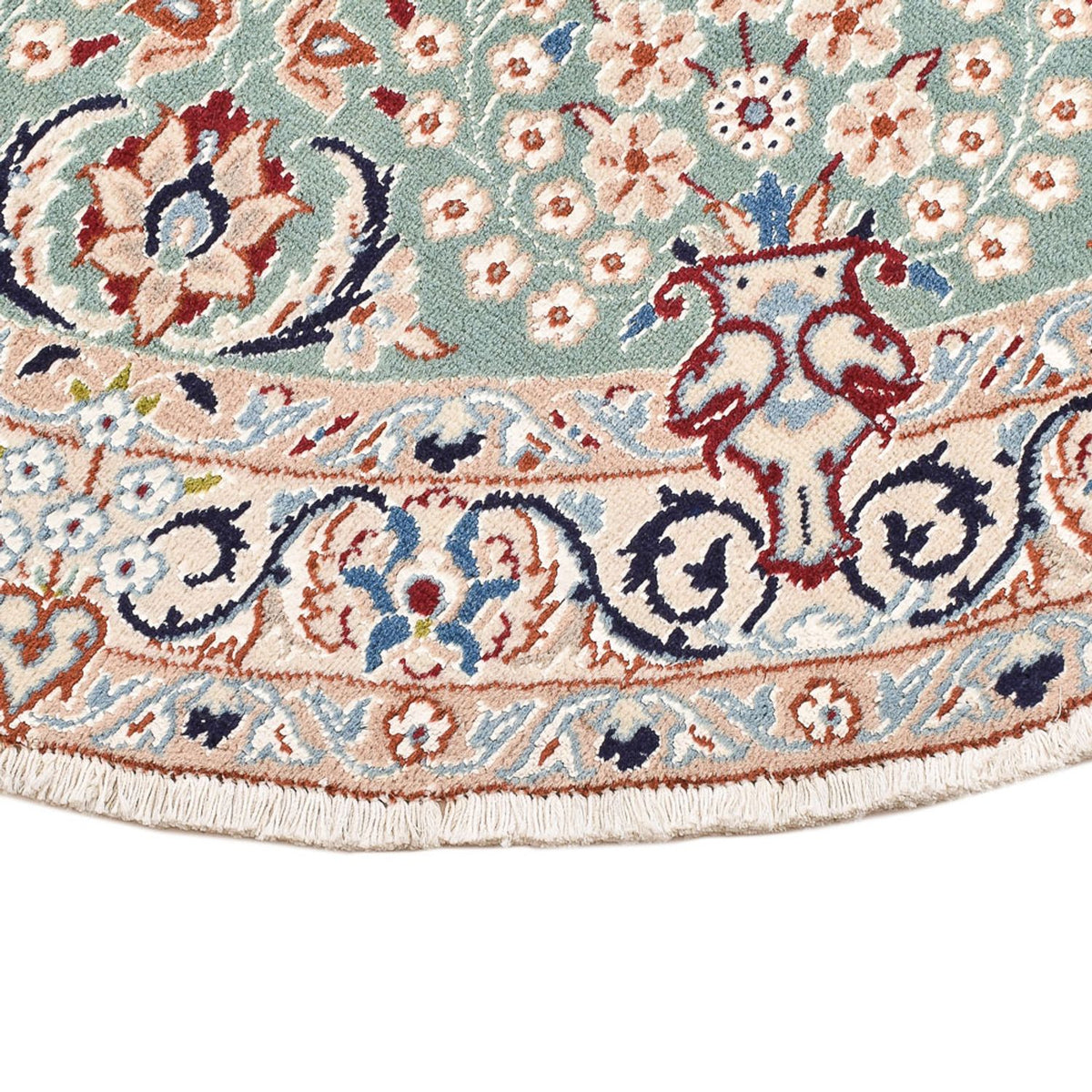 Tapis persan - Nain - Royal ronde - 139 x 139 cm - vert clair