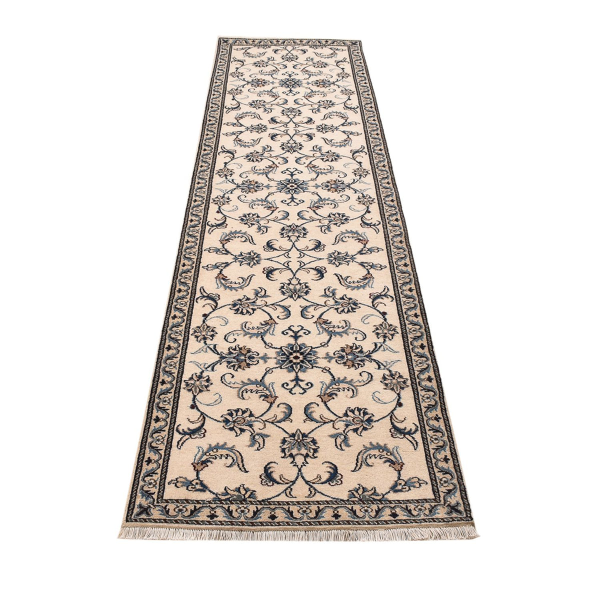 Tapis de couloir Tapis persan - Nain - 297 x 79 cm - beige