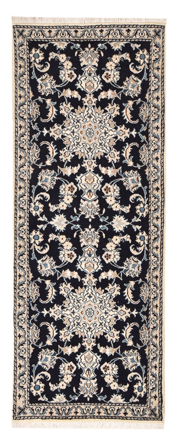 Tapis de couloir Tapis persan - Nain - 189 x 75 cm - bleu foncé