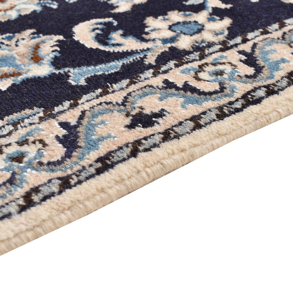 Tapis de couloir Tapis persan - Nain - 189 x 75 cm - bleu foncé