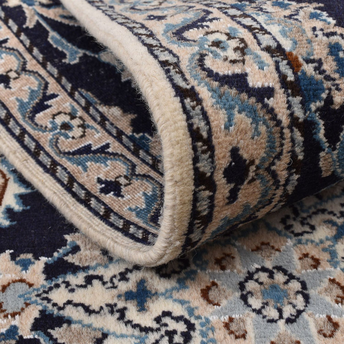 Tapis de couloir Tapis persan - Nain - 189 x 75 cm - bleu foncé