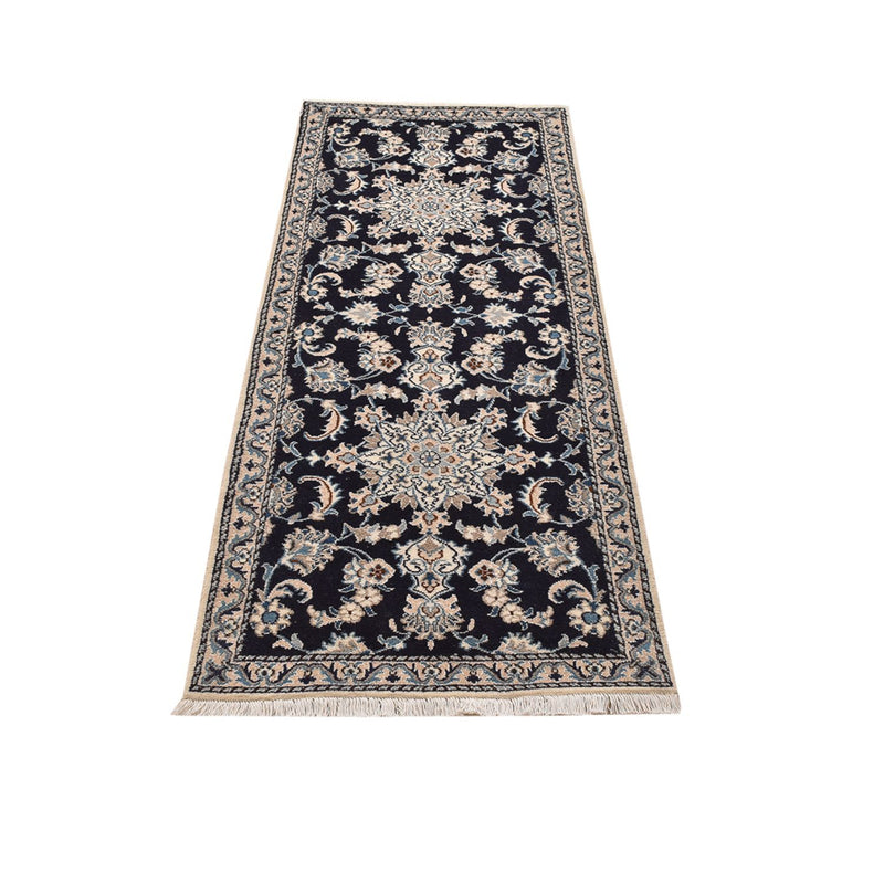 Tapis de couloir Tapis persan - Nain - 189 x 75 cm - bleu foncé