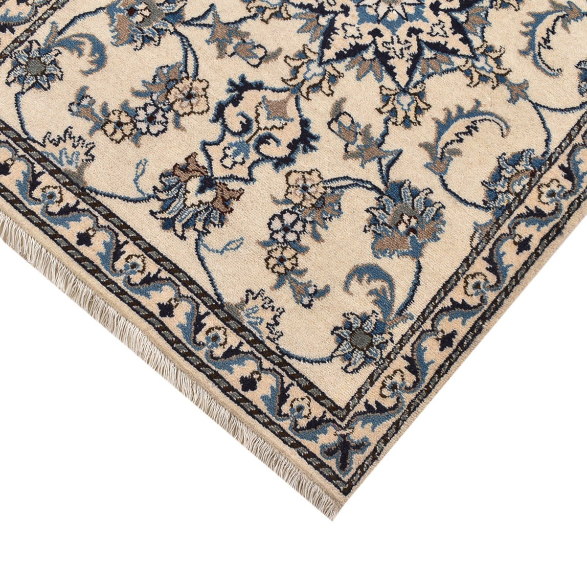 Tapis de couloir Tapis persan - Nain - 204 x 80 cm - beige
