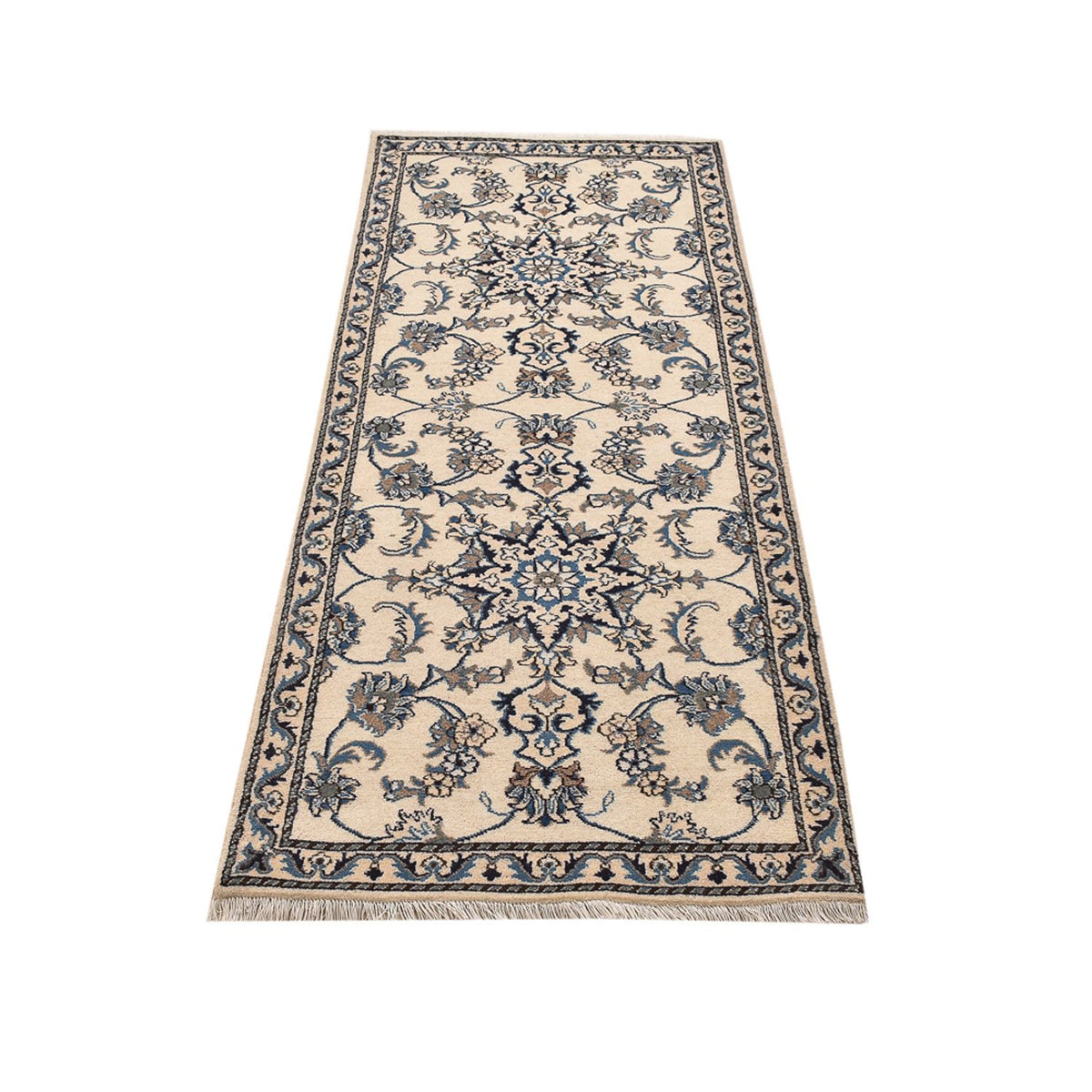 Tapis de couloir Tapis persan - Nain - 204 x 80 cm - beige