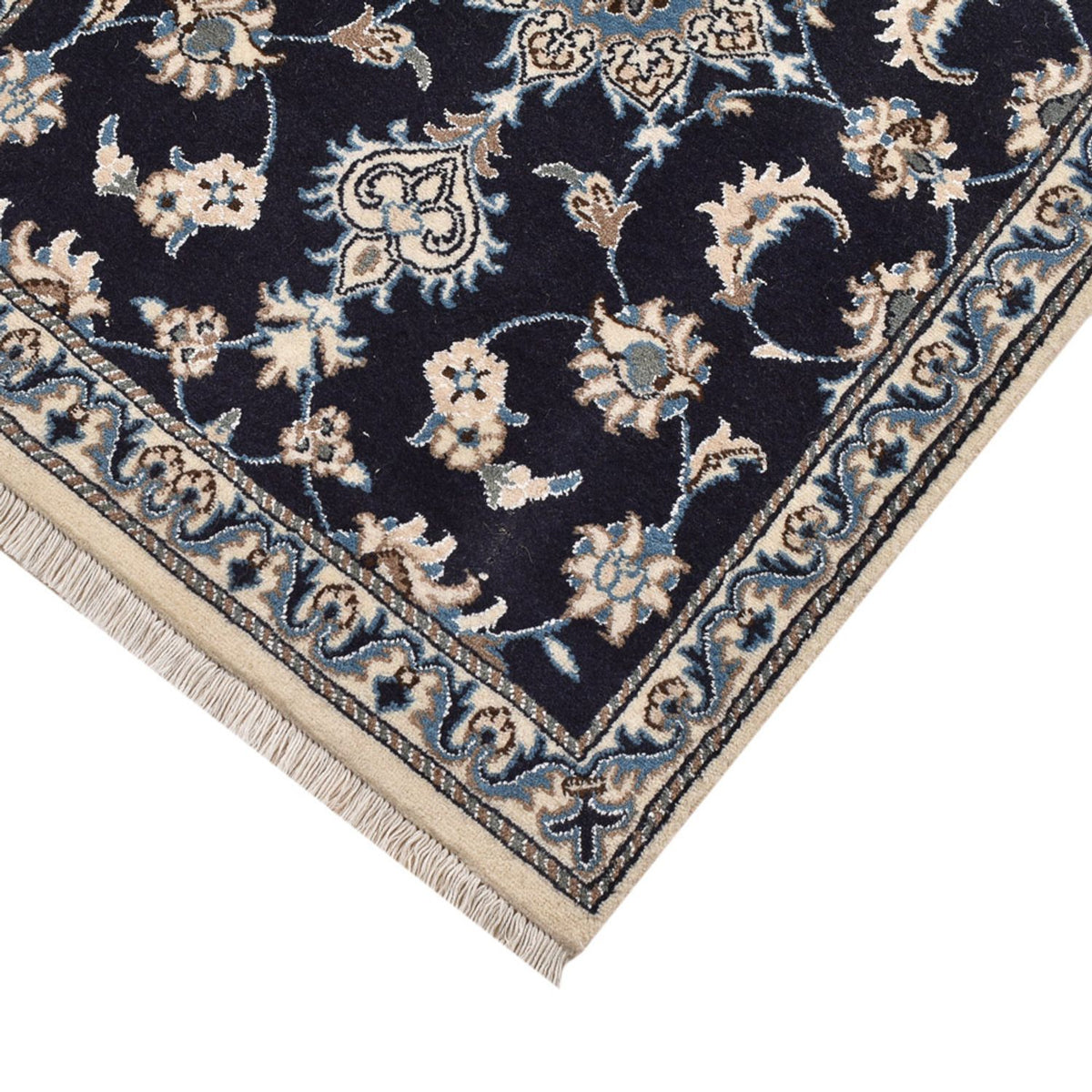Tapis de couloir Tapis persan - Nain - 200 x 79 cm - bleu foncé
