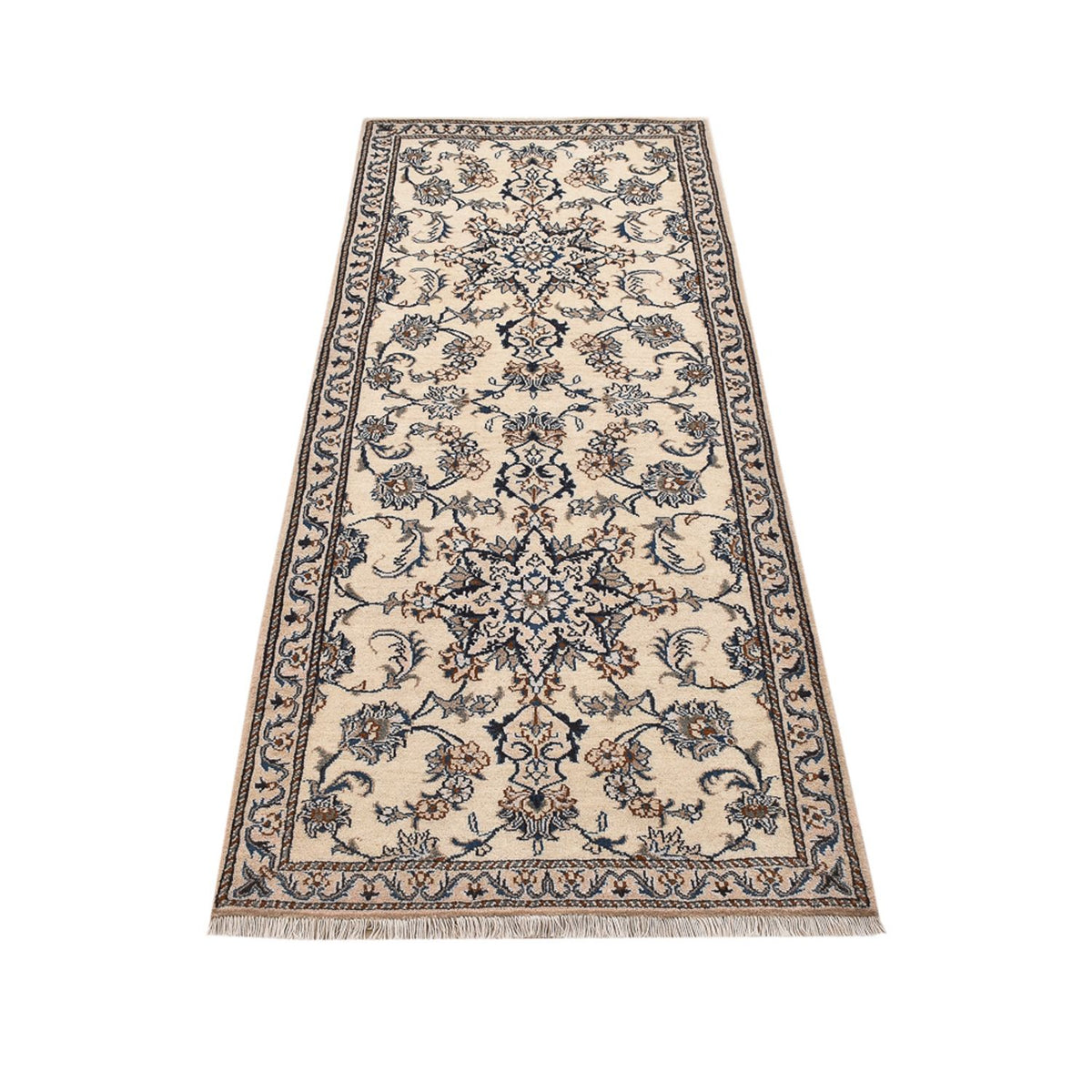 Tapis de couloir Tapis persan - Nain - 205 x 79 cm - beige