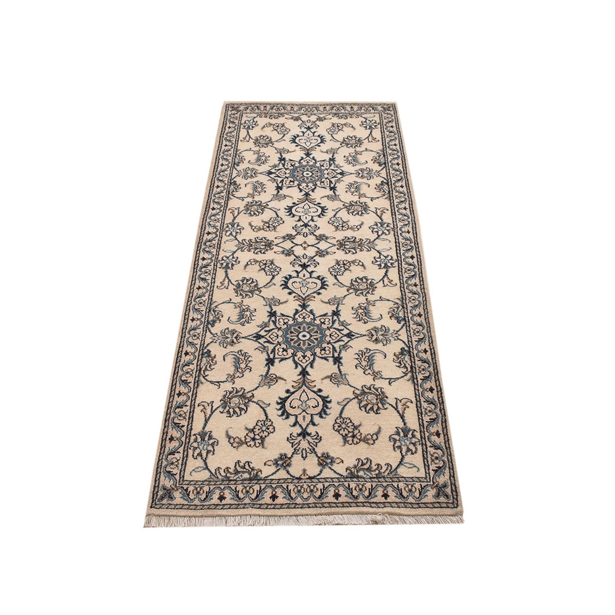 Tapis de couloir Tapis persan - Nain - 201 x 77 cm - beige