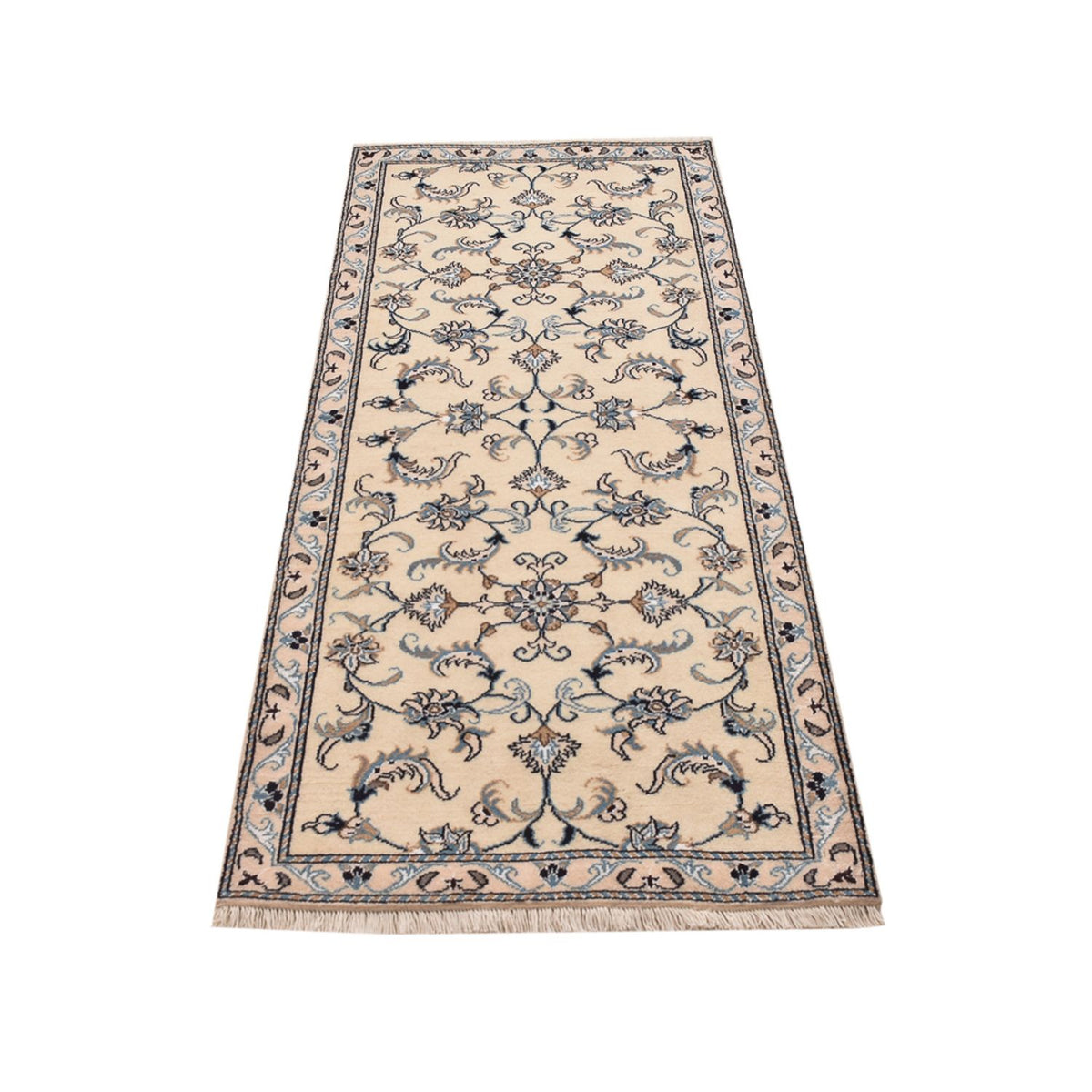 Tapis de couloir Tapis persan - Nain - 193 x 80 cm - beige