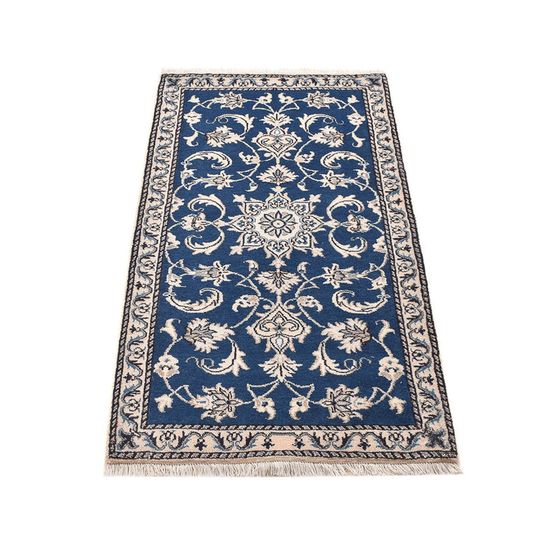Tapis persan - Nain - 141 x 72 cm - bleu