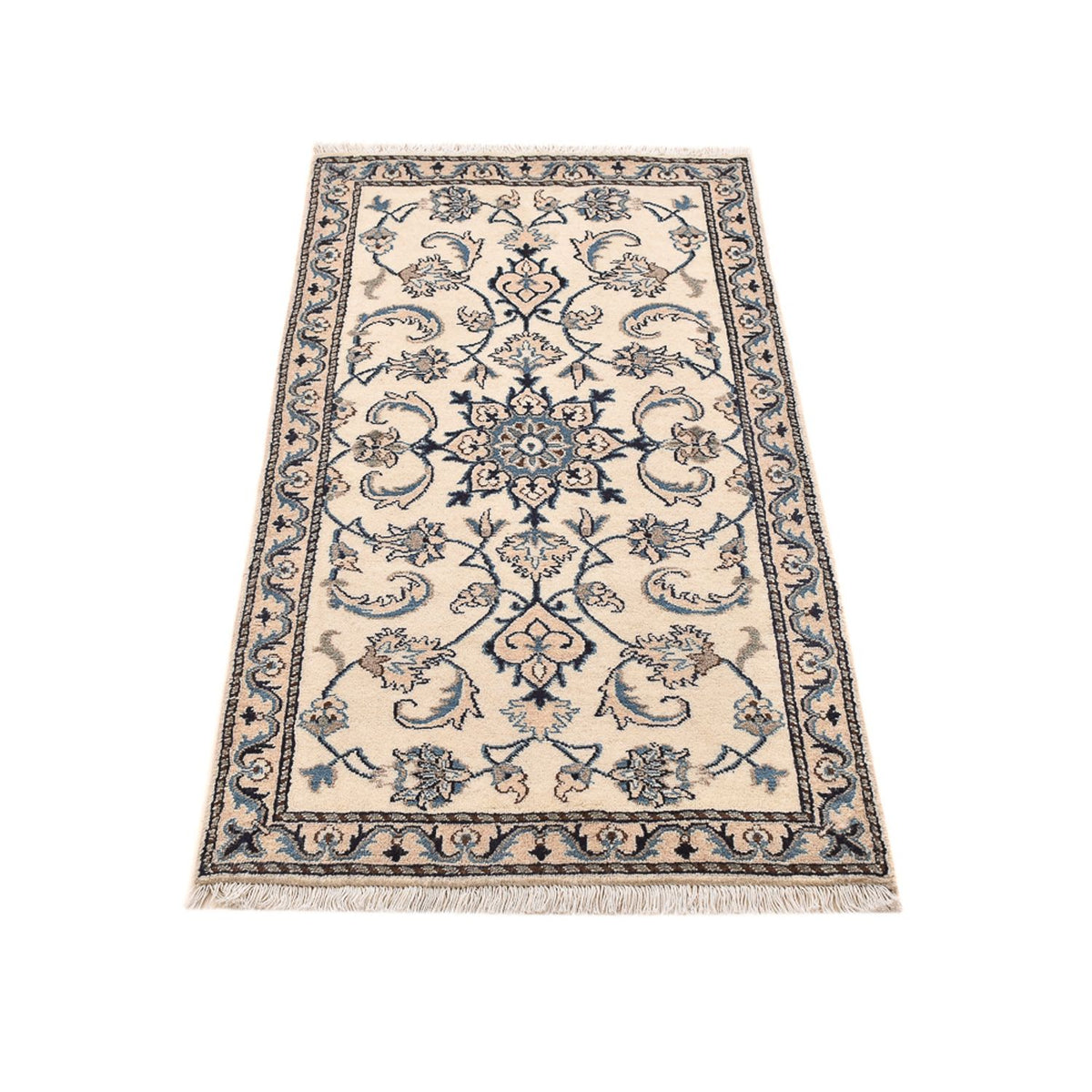 Tapis persan - Nain - 139 x 68 cm - gris clair