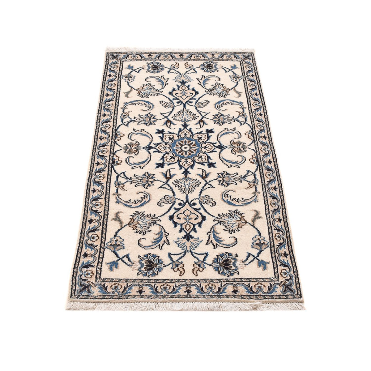 Tapis persan - Nain - 141 x 69 cm - gris clair