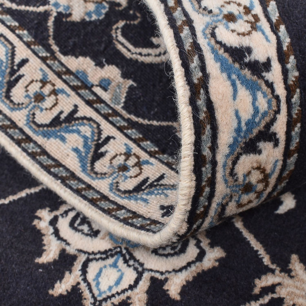 Tapis persan - Nain - 136 x 70 cm - bleu foncé