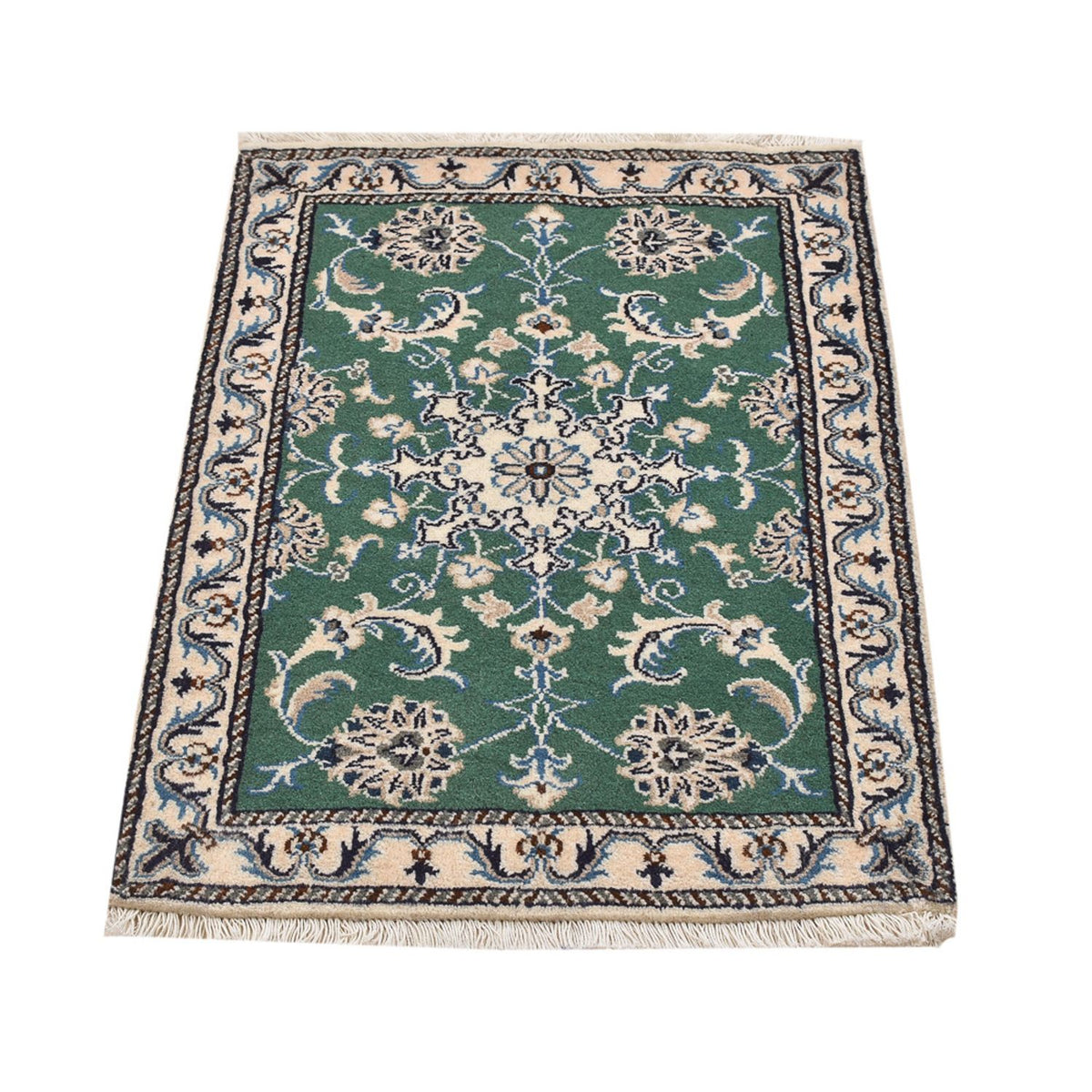 Tapis persan - Nain - 87 x 60 cm - vert