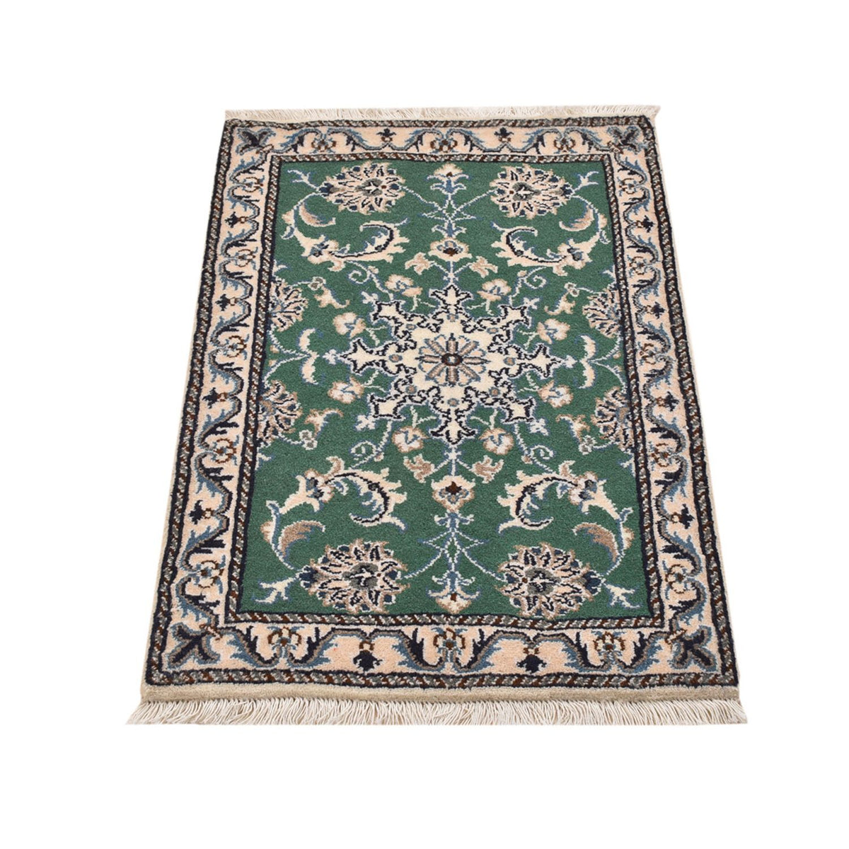 Tapis persan - Nain - 90 x 57 cm - vert