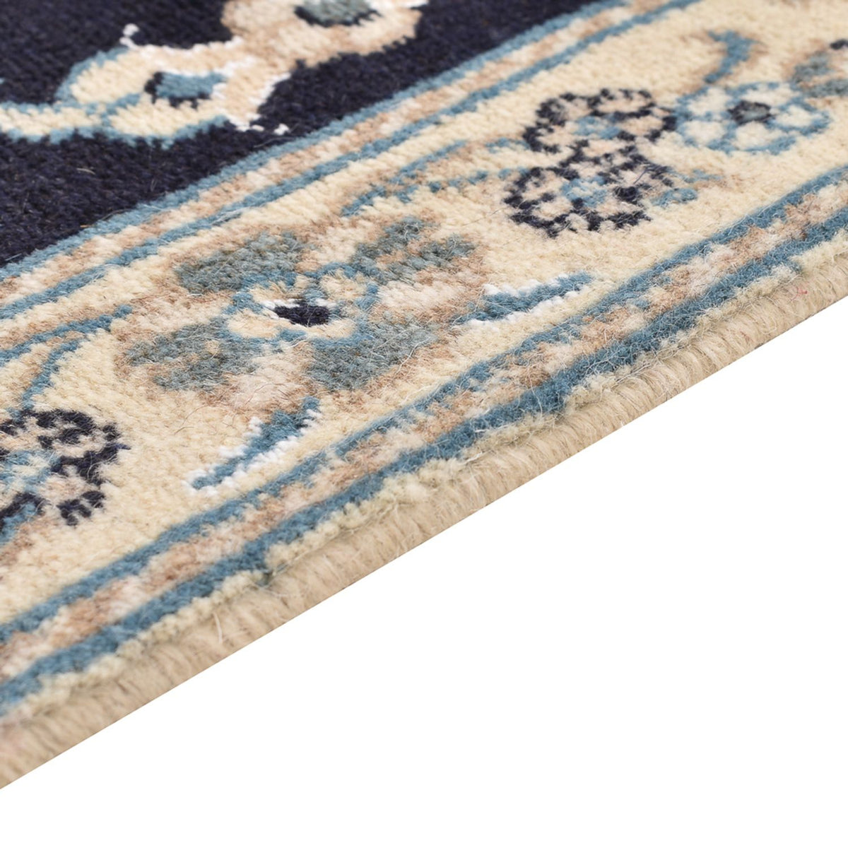 Tapis persan - Nain carré - 103 x 96 cm - bleu foncé