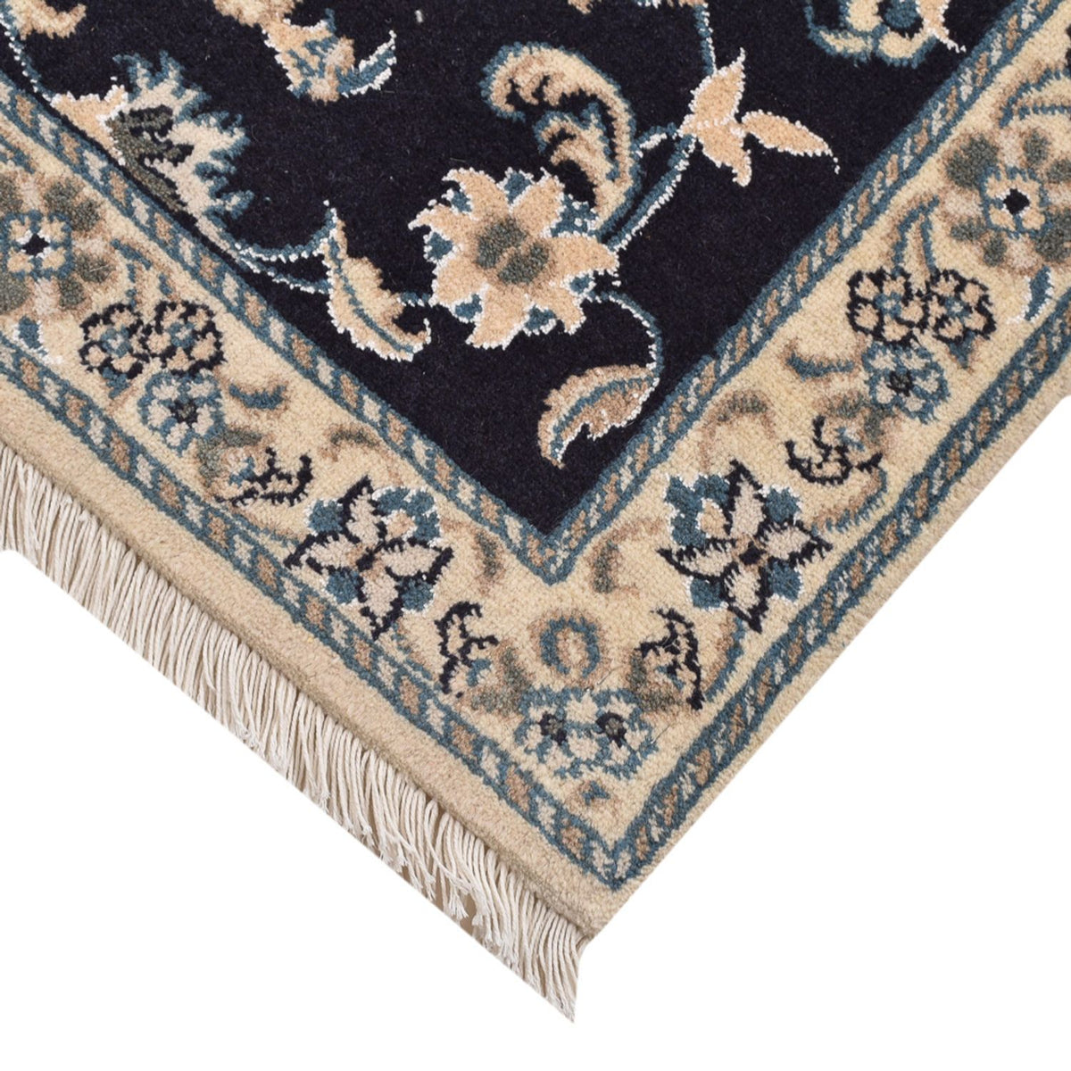 Tapis persan - Nain carré - 90 x 97 cm - bleu foncé