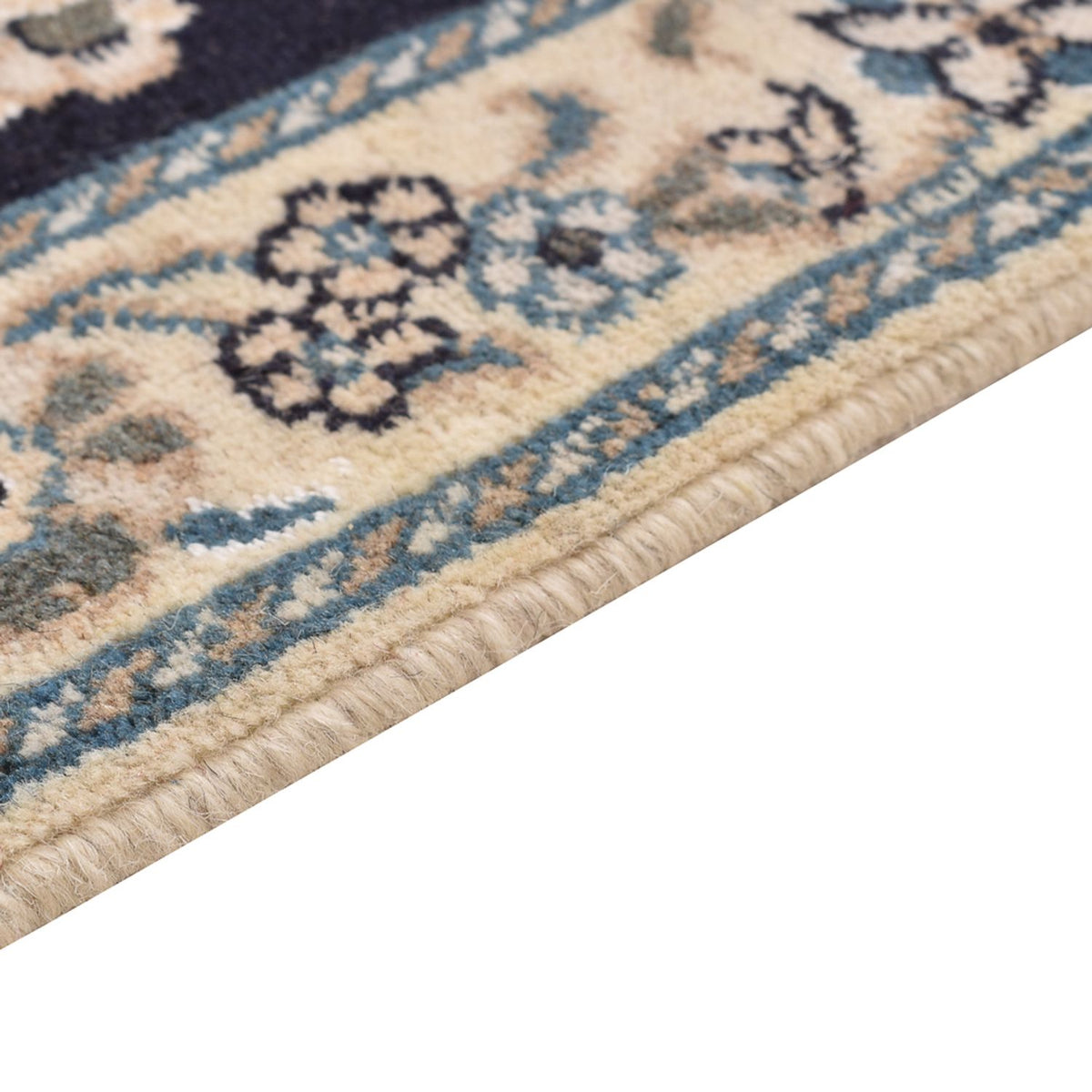 Tapis persan - Nain carré - 90 x 97 cm - bleu foncé