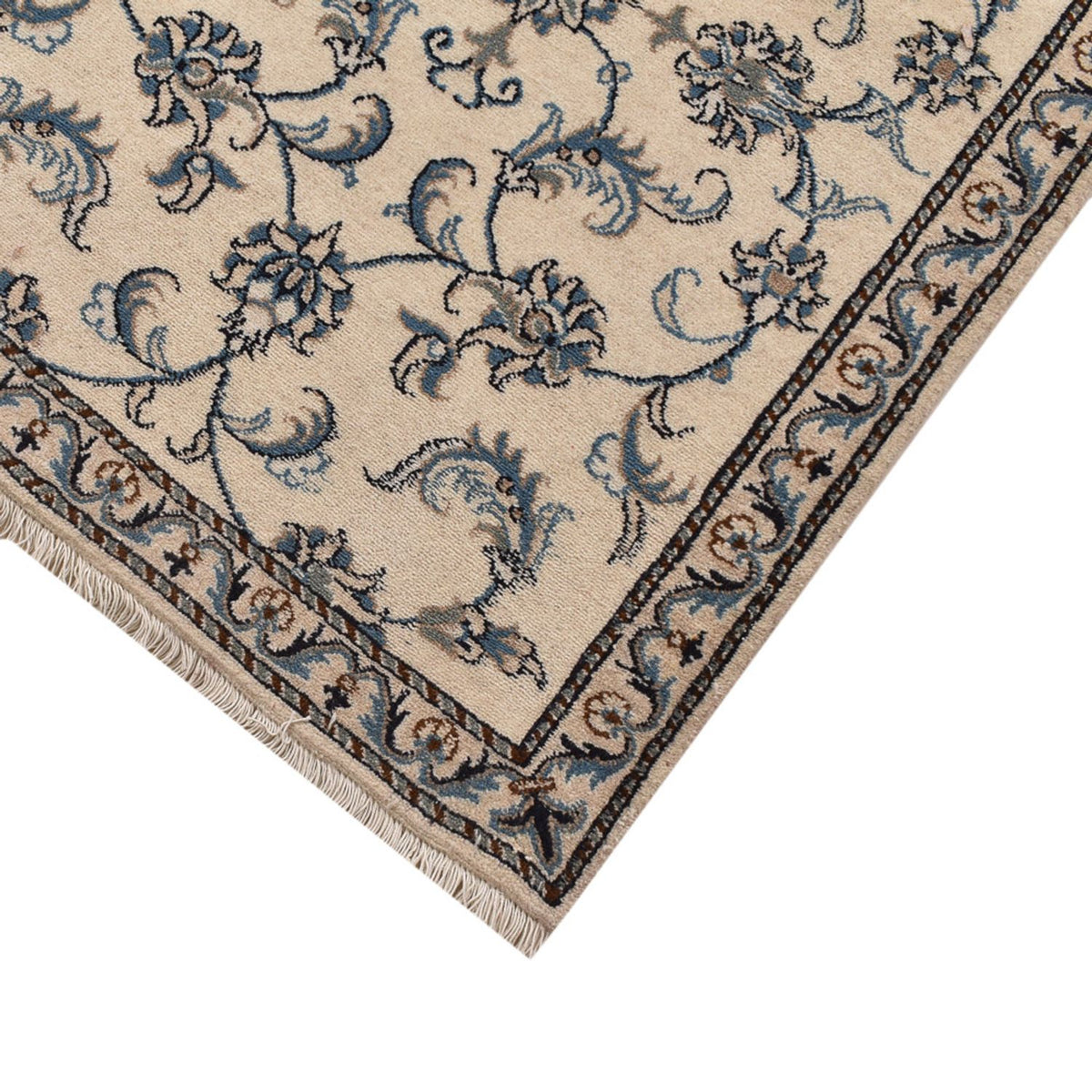 Tapis de couloir Tapis persan - Nain - 300 x 80 cm - beige