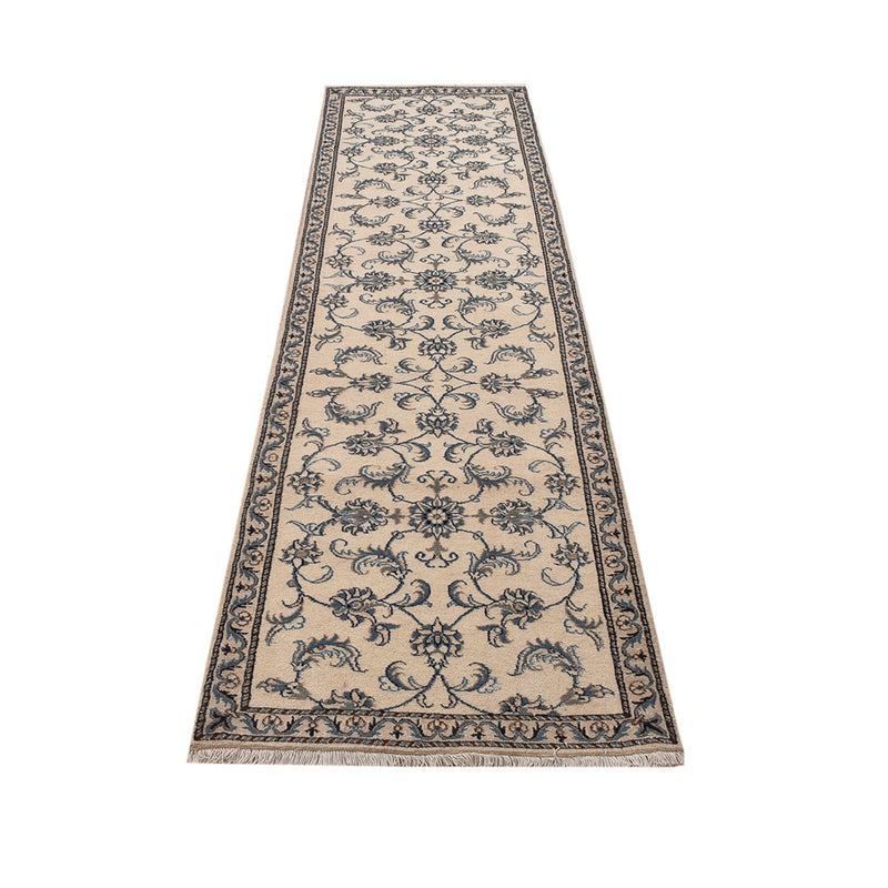 Tapis de couloir Tapis persan - Nain - 300 x 80 cm - beige