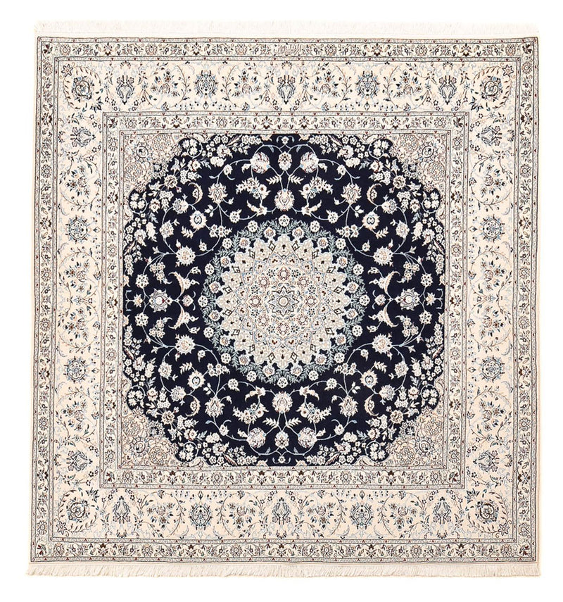 Tapis persan - Nain - Premium carré  - 206 x 206 cm - bleu foncé