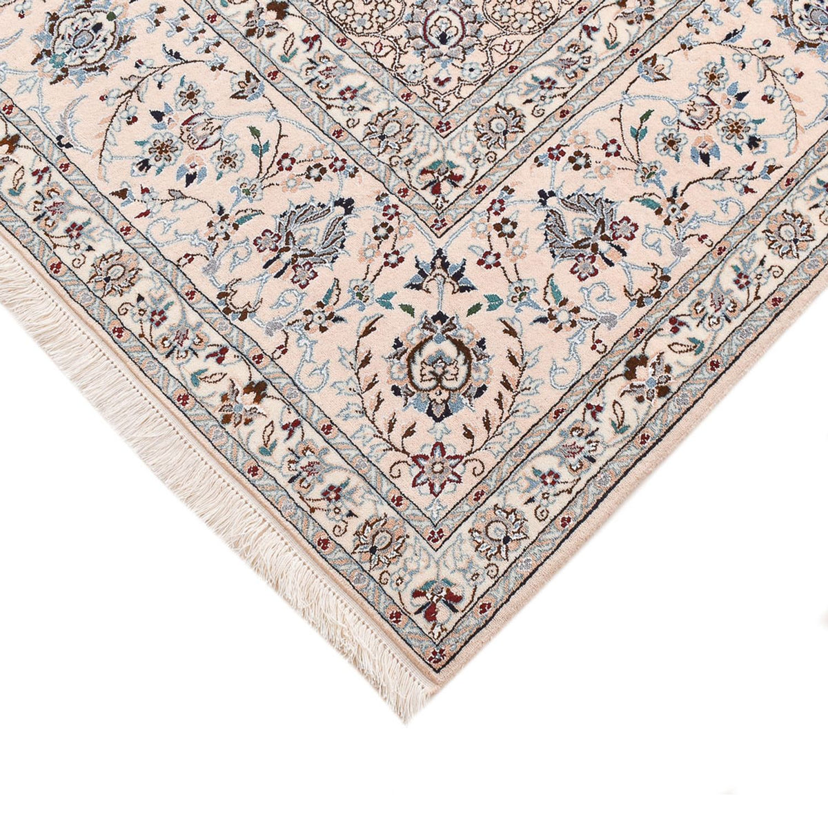 Tapis persan - Nain - Premium carré  - 206 x 206 cm - bleu foncé