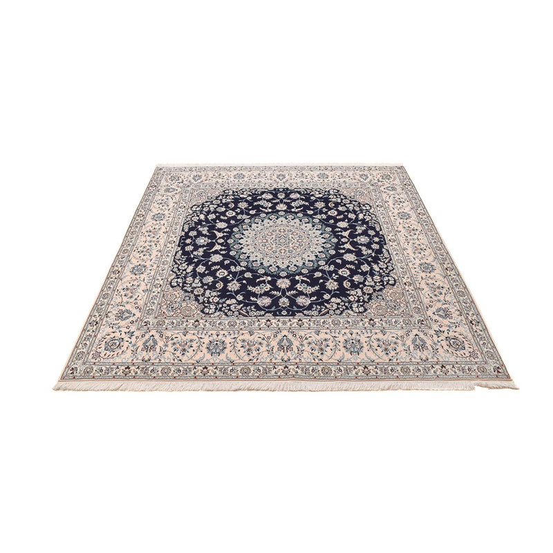 Tapis persan - Nain - Premium carré  - 206 x 206 cm - bleu foncé
