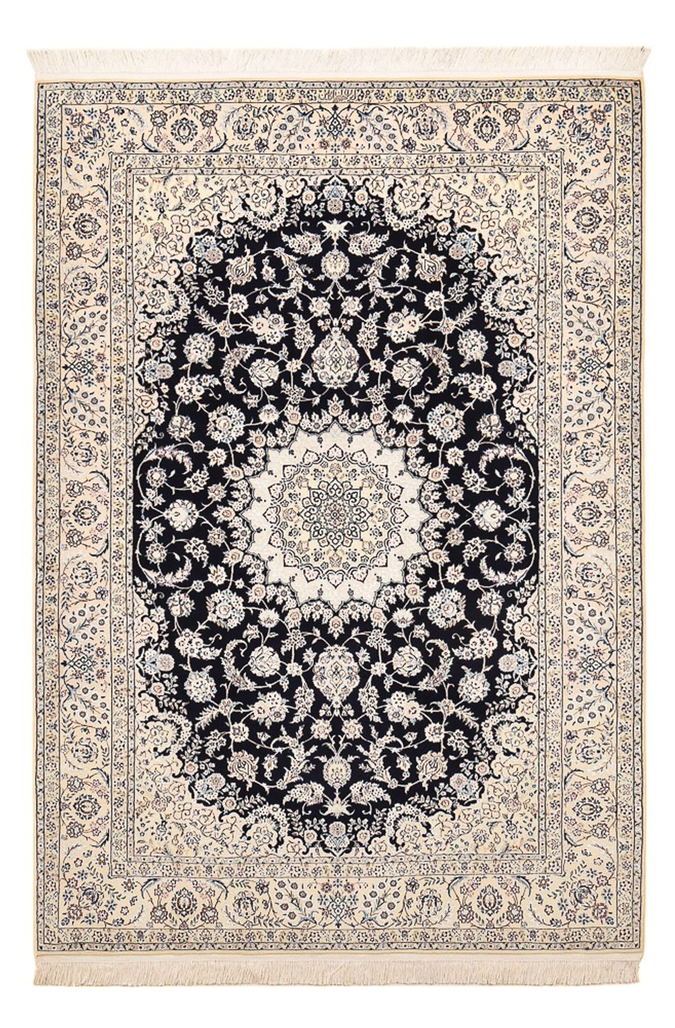 Tapis persan - Nain - Premium - 240 x 161 cm - bleu foncé