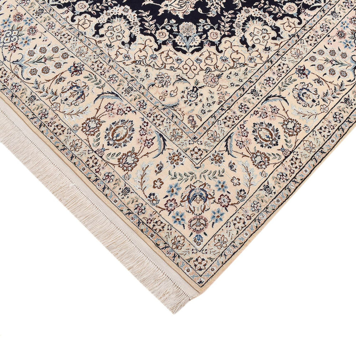 Tapis persan - Nain - Premium - 240 x 161 cm - bleu foncé
