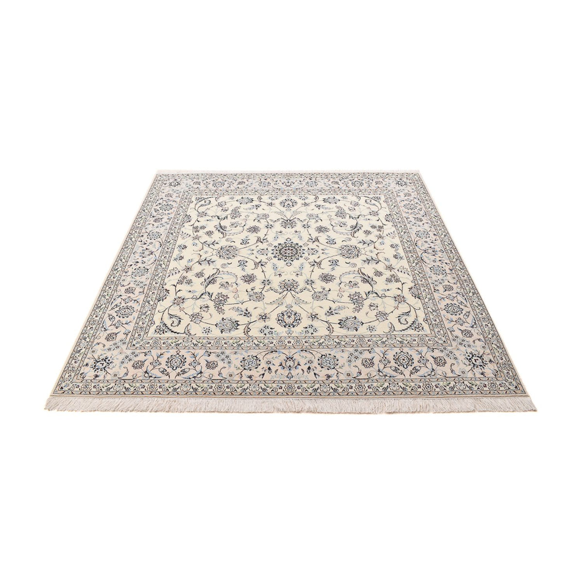 Tapis persan - Nain - Premium carré - 205 x 206 cm - gris clair