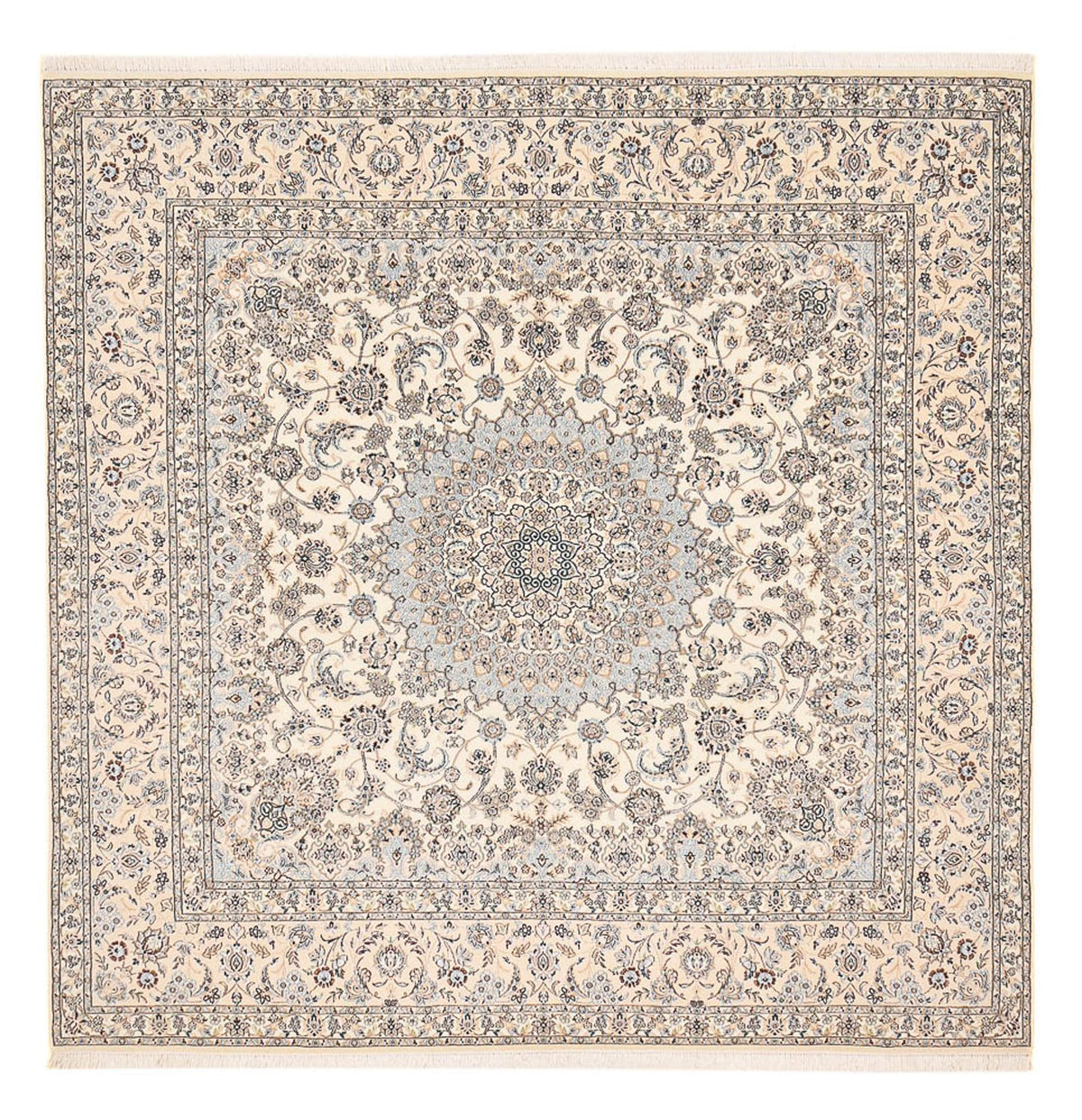 Tapis persan - Nain - Royal carré - 308 x 303 cm - blanc