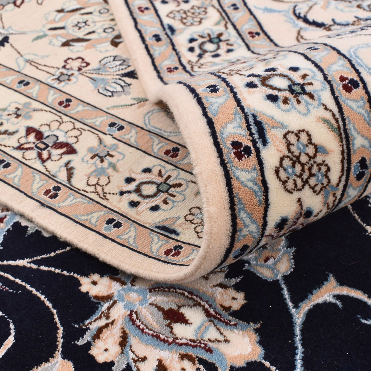 Tapis persan - Nain - Premium carré  - 246 x 250 cm - bleu foncé