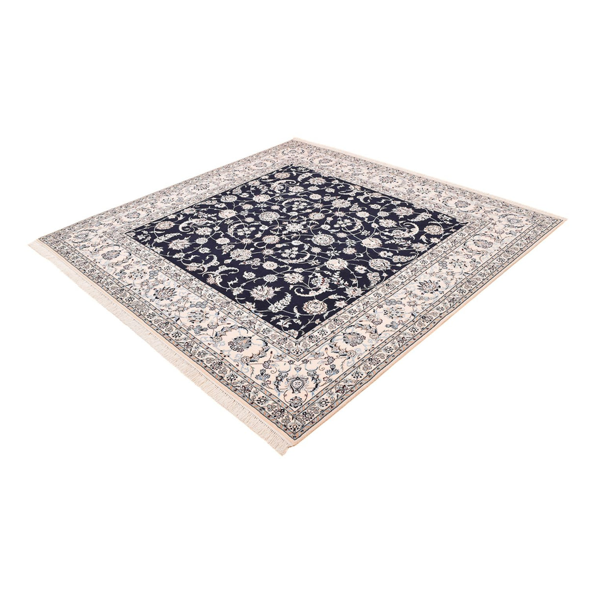 Tapis persan - Nain - Premium carré  - 246 x 250 cm - bleu foncé