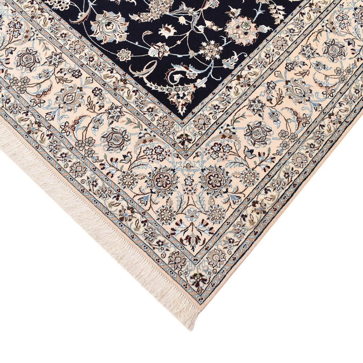 Tapis persan - Nain - Premium - 297 x 209 cm - bleu foncé