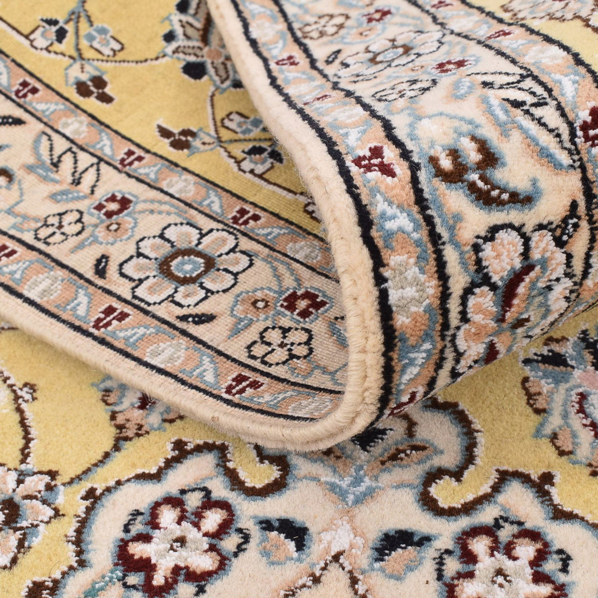 Tapis de couloir Tapis persan - Nain - Royal - 273 x 88 cm - jaune