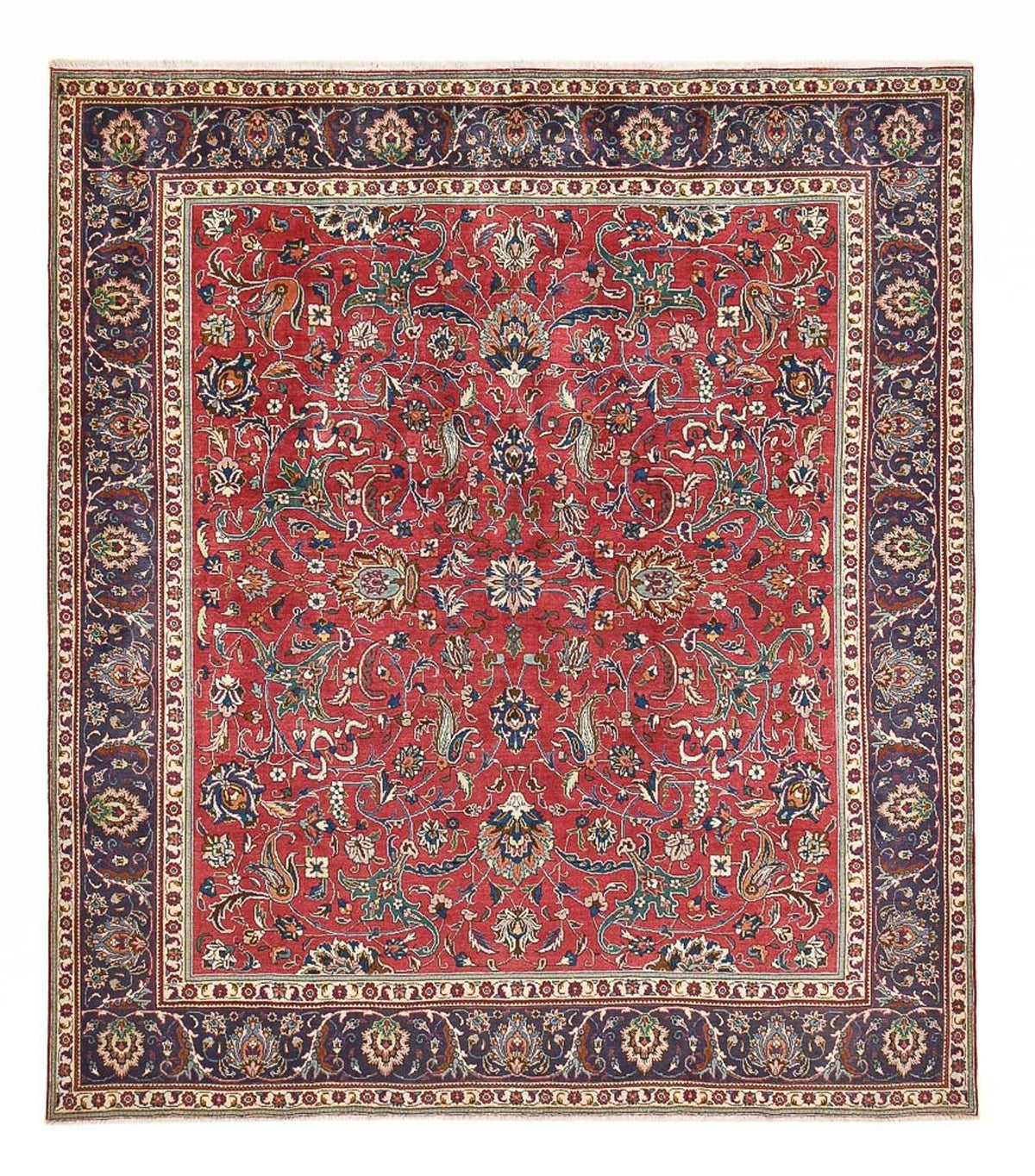 Tapis persan - Tabriz originale - 348 x 307 cm - rouge