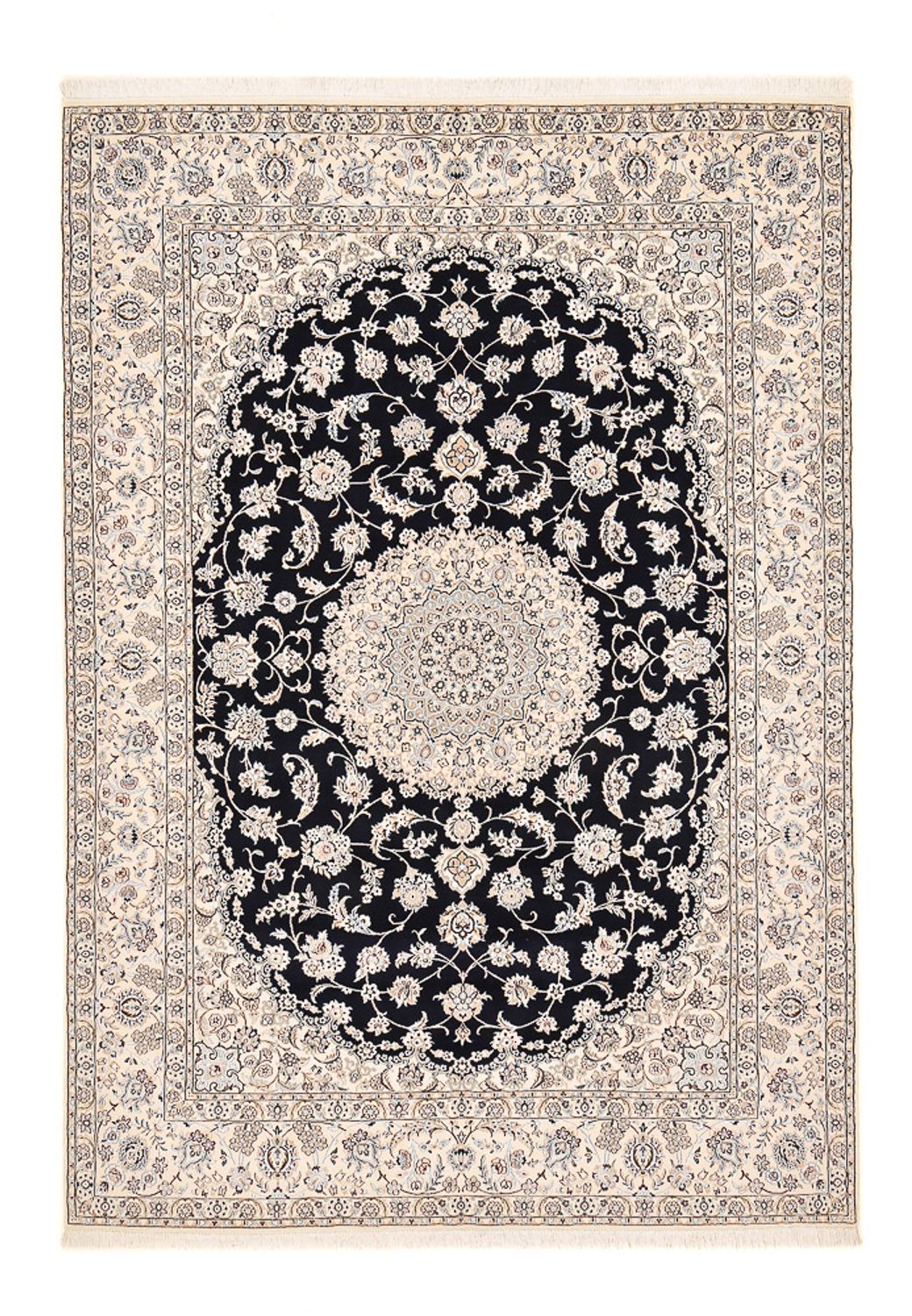 Tapis persan - Nain - Royal - 356 x 251 cm - bleu foncé