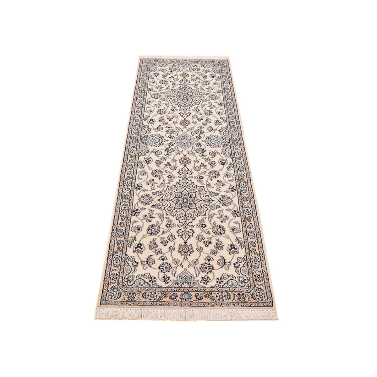 Tapis de couloir Tapis persan - Nain - Royal - 225 x 70 cm - blanc
