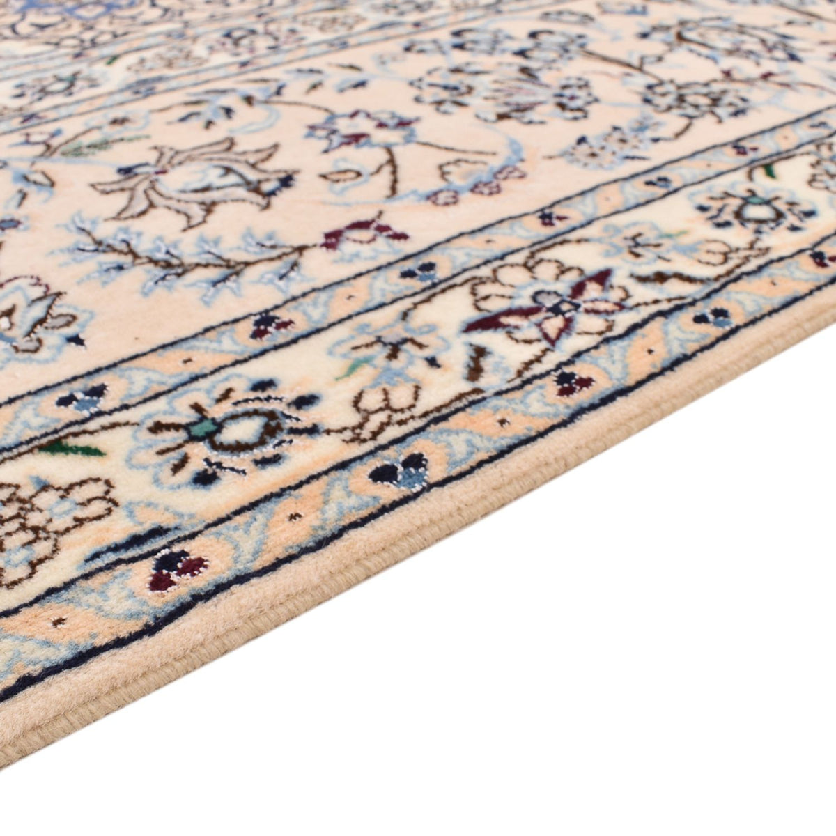 Tapis persan - Nain - Premium carré - 246 x 253 cm - bleu