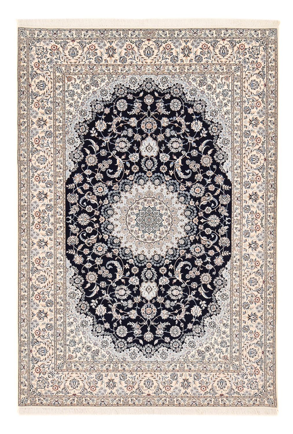 Tapis persan - Nain - Premium - 306 x 210 cm - bleu foncé