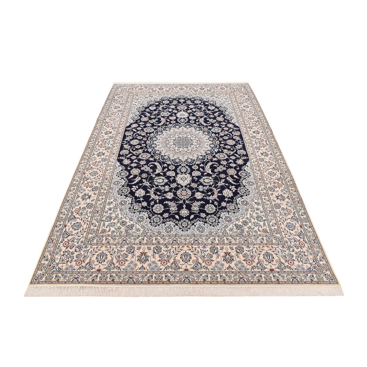 Tapis persan - Nain - Premium - 306 x 210 cm - bleu foncé